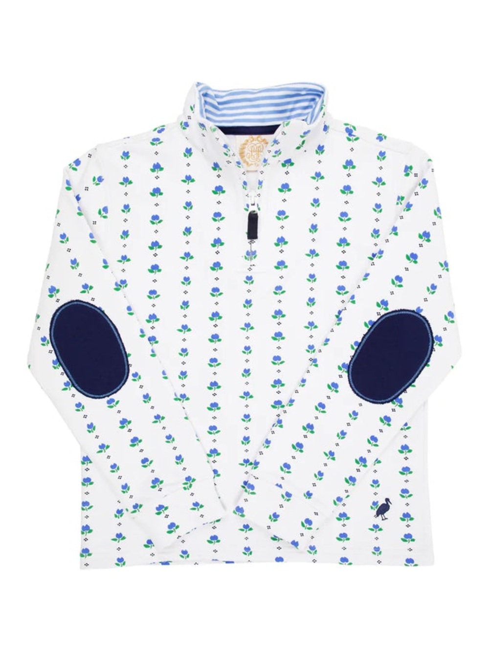 Canter Collar Half-Zip Sweater in Georgetown Tulip with Nantucket Navy